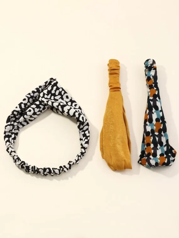 Bandeaux pour femmes à motif floral et rayé