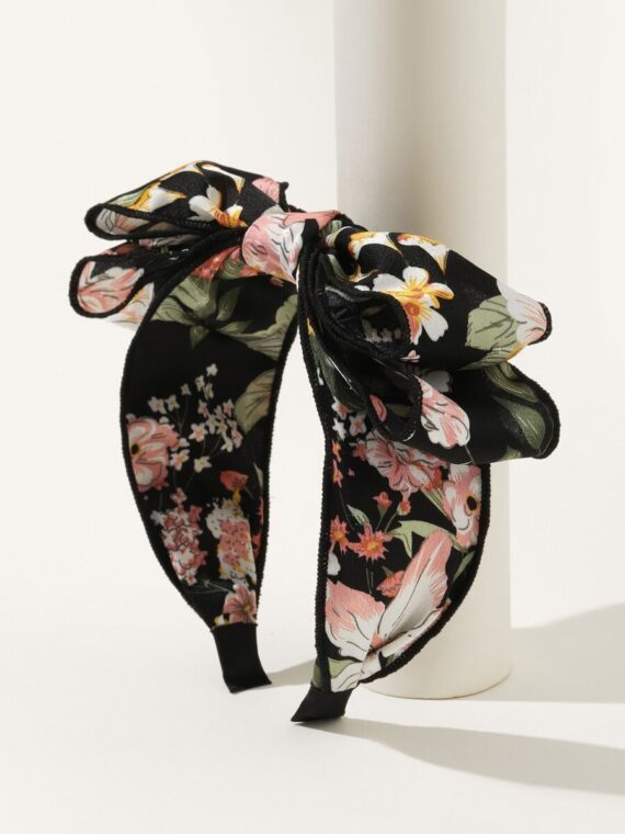 Bandeau décoré d'un nœud à imprimé floral Bohème Saint-Valentin