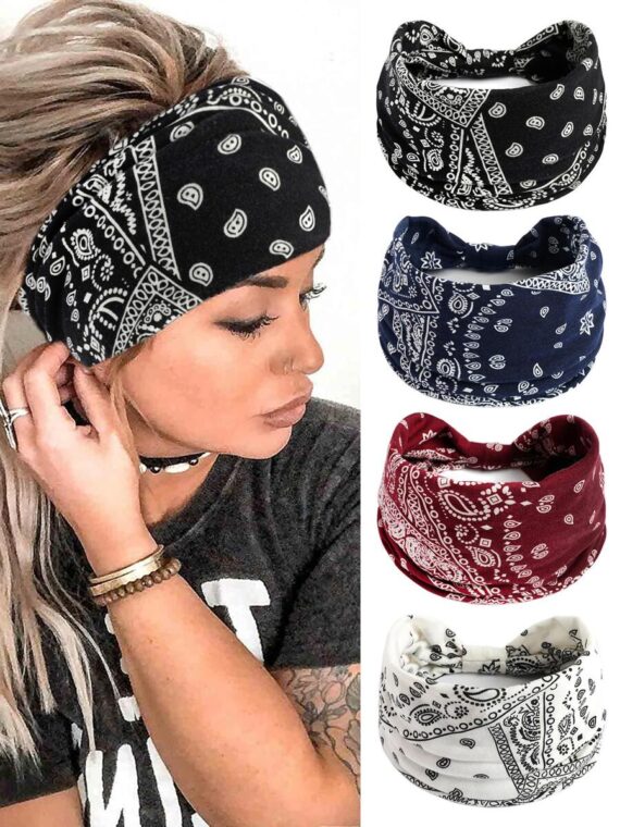 Bandeau de cheveux imprimé Paisley Boho