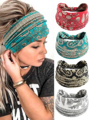 Bandeau de cheveux imprimé Paisley Boho