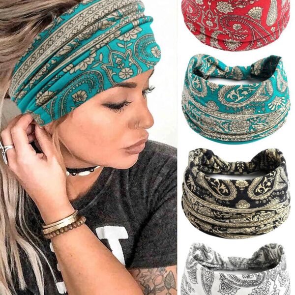 Bandeau de cheveux imprimé Paisley Boho