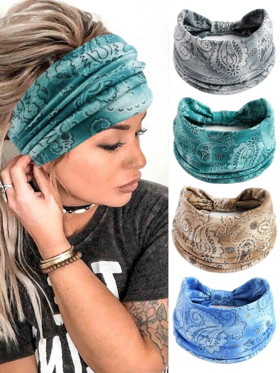 Bandeau de cheveux imprimé Paisley Boho