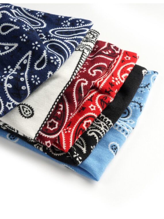 6 pièces/set Bandeau de sport élastique à la mode avec imprimé cachemire et design de nœud croisé