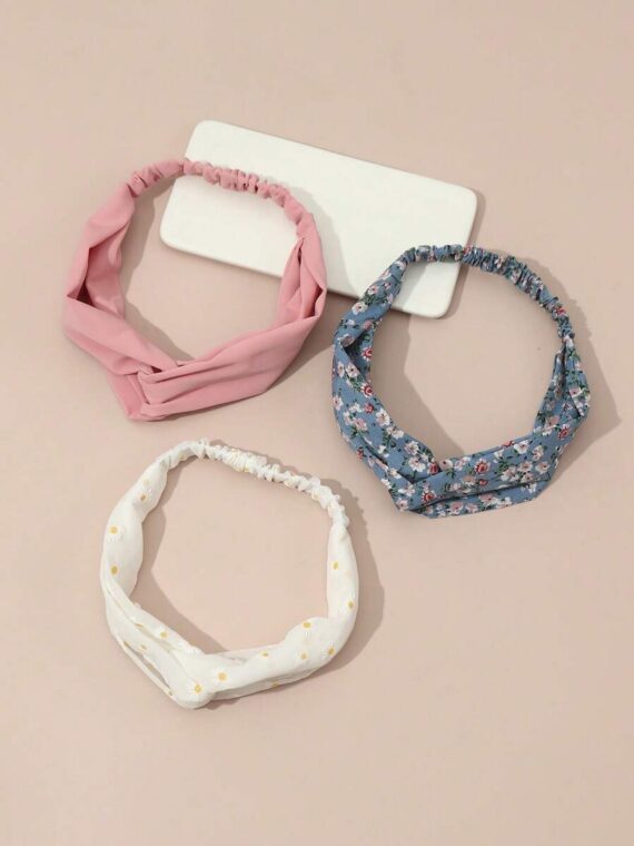 Bandeaux pour femmes à motif floral et rayé