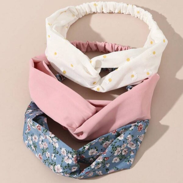 Bandeaux pour femmes à motif floral et rayé