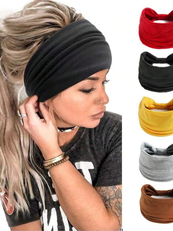 Serre-tête large en bandeau élastique pour la sueur pour femmes