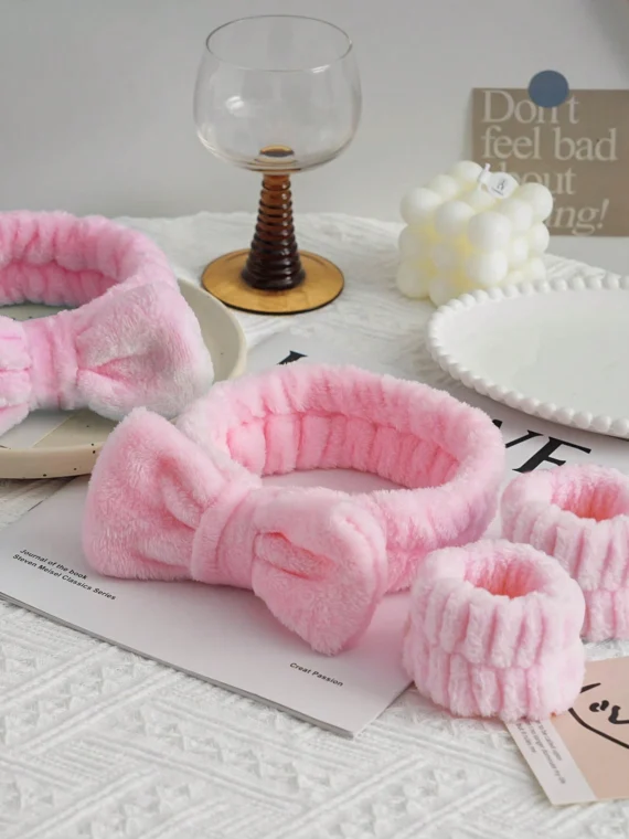 Bandeau doux et moelleux avec nœud pour le maquillage