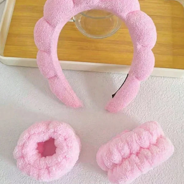 Ensemble de 3 bandeaux de bain solides et d\"un bracelet de bain