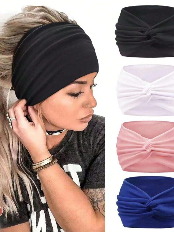 Nouveaux serre-têtes larges et unicolore pour femmes