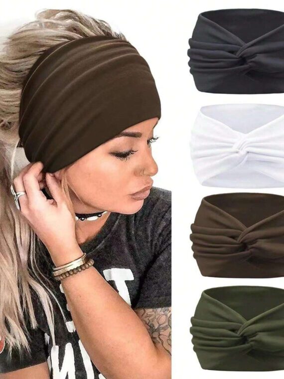 Nouveaux serre-têtes larges et unicolore pour femmes