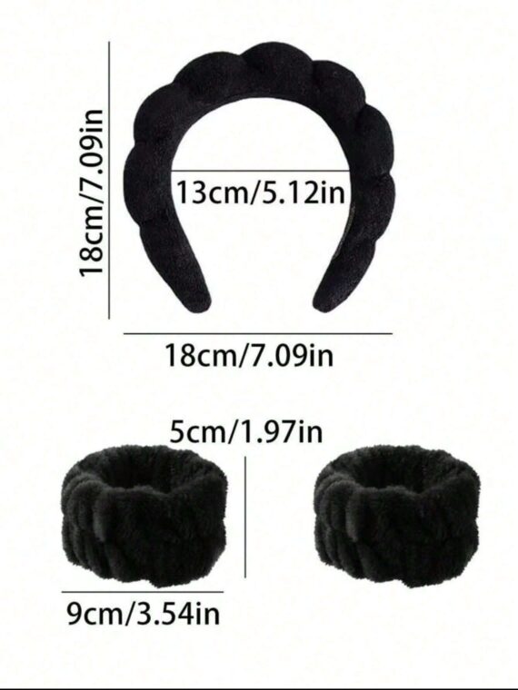 Ensemble de 3 bandeaux de bain solides et d\"un bracelet de bain