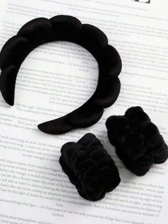 Ensemble de 3 bandeaux de bain solides et d\"un bracelet de bain
