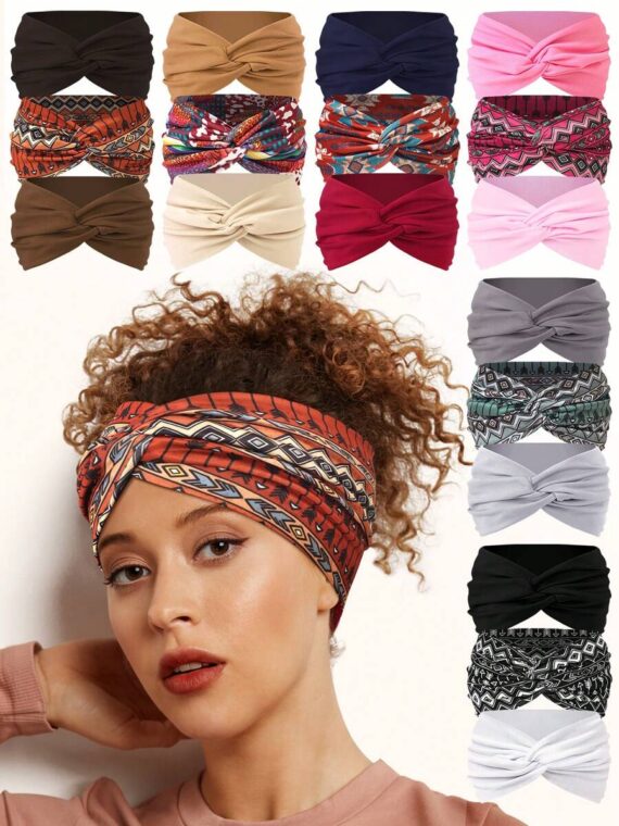 Bandeaux larges croisés pour femme de style bohème