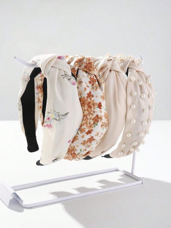 Bandeaux élégants Y2K en tissu avec perles