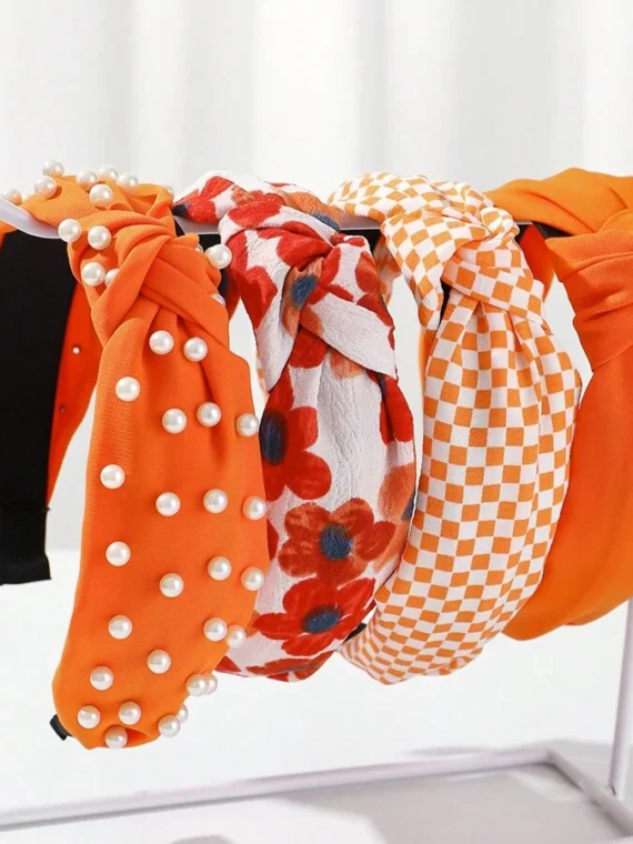 Bandeaux élégants Y2K en tissu avec perles