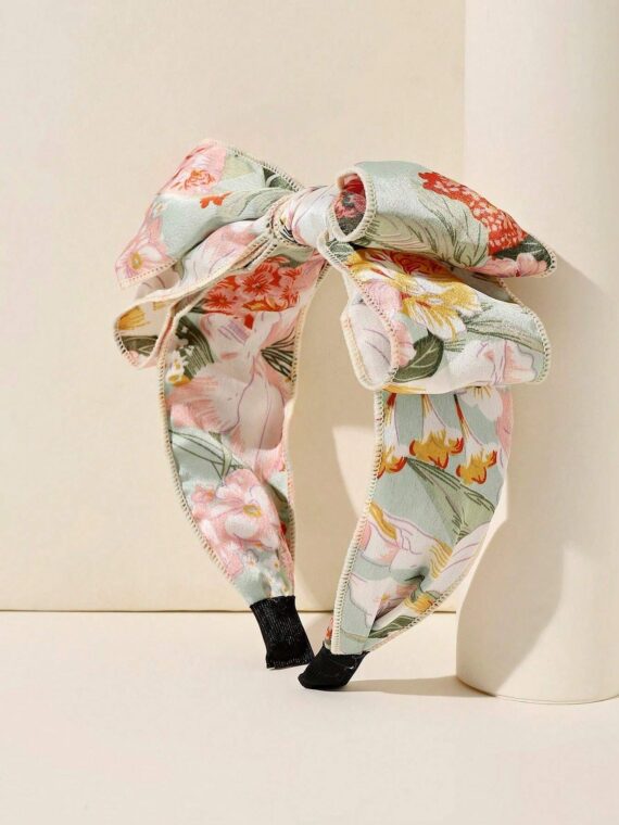 Bandeau décoré d'un nœud à imprimé floral Bohème Saint-Valentin