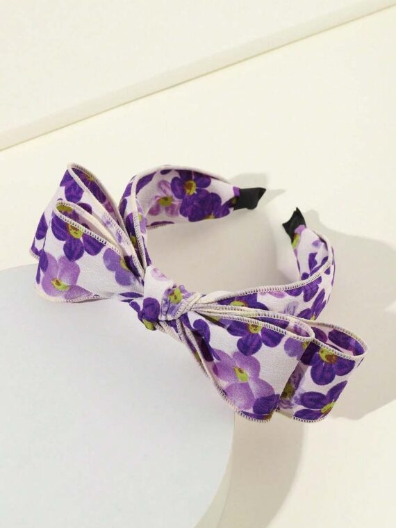 Bandeau décoré d'un nœud à imprimé floral Bohème Saint-Valentin