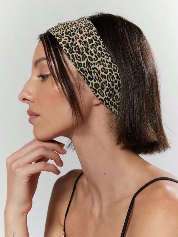 Bandeau tendance à motif imprimé léopard