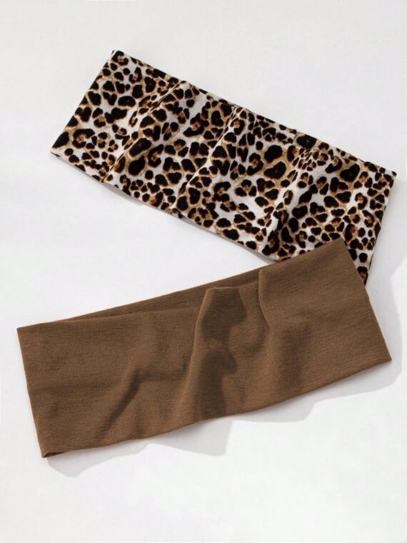 Bandeau tendance à motif imprimé léopard