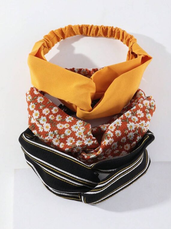 Bandeaux pour femmes à motif floral et rayé