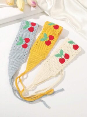 Bandeau tricoté mode cerise