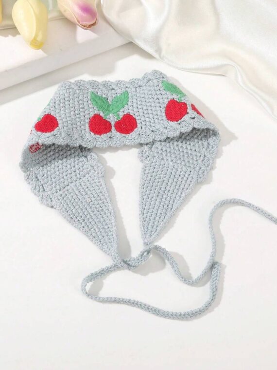 Bandeau tricoté mode cerise