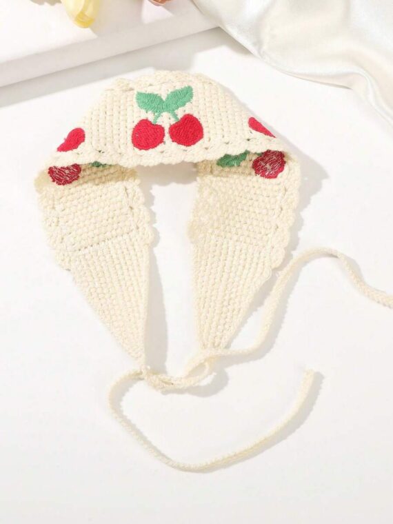 Bandeau tricoté mode cerise