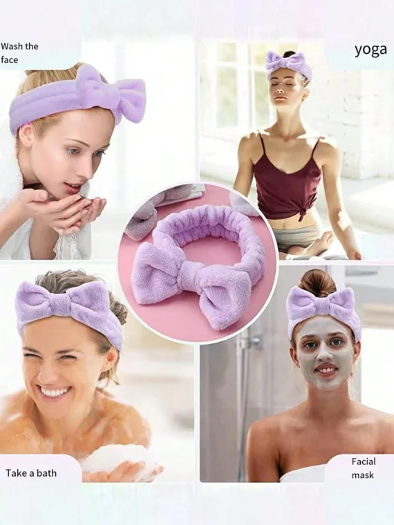 Bandeau doux et moelleux avec nœud pour le maquillage