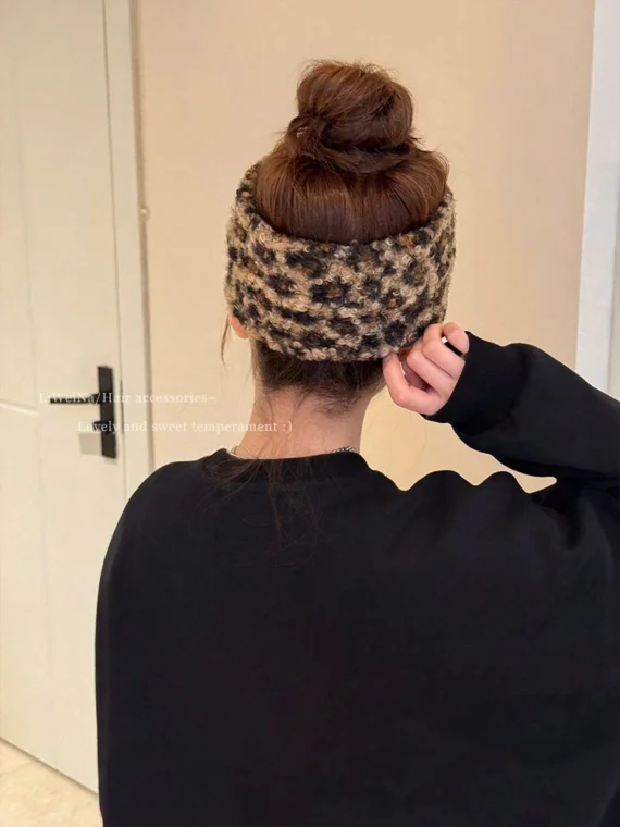 Bandeau à imprimé léopard moelleux