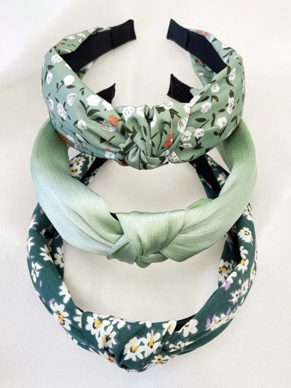 Bandeaux floral vert unicolore pour femmes