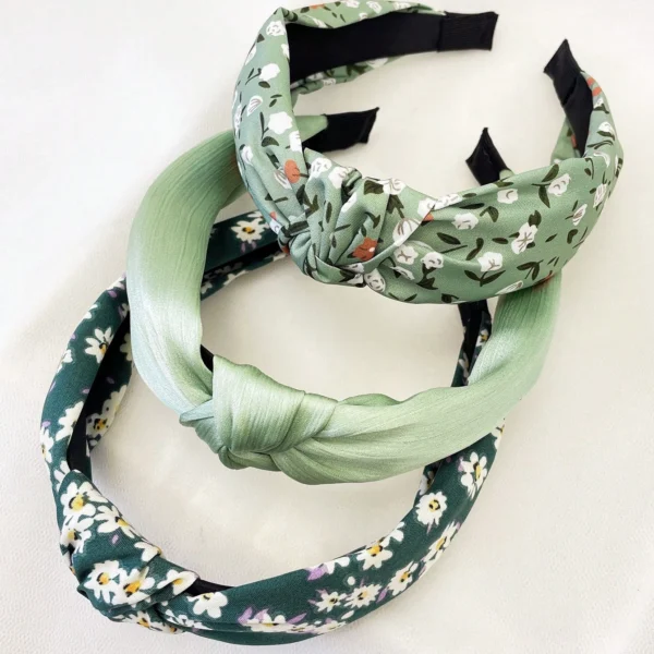 Bandeaux floral vert unicolore pour femmes