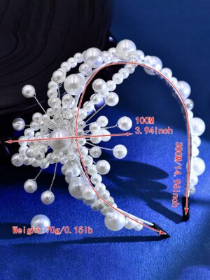 Serre-tête élégant à motif floral en fausse perle