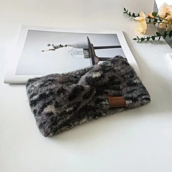 Bandeau tricoté à imprimé léopard vintage