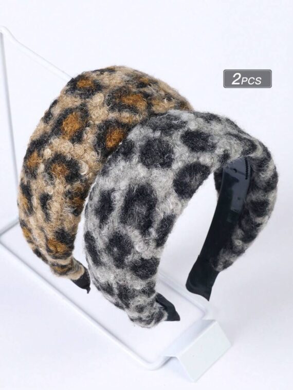Bandeau large à imprimé léopard élégant pour femmes