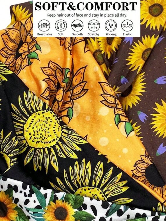 Nouveau bandeau de sport motif tournesol