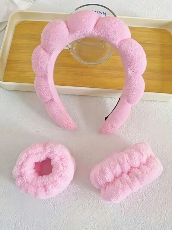 Ensemble de bandeau de bain et bande de poignet unicolore