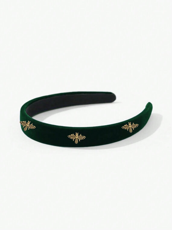 Bandeau rembourré en velours de couleur unie large 1 pièce