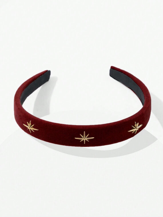 Bandeau rembourré en velours de couleur unie large 1 pièce