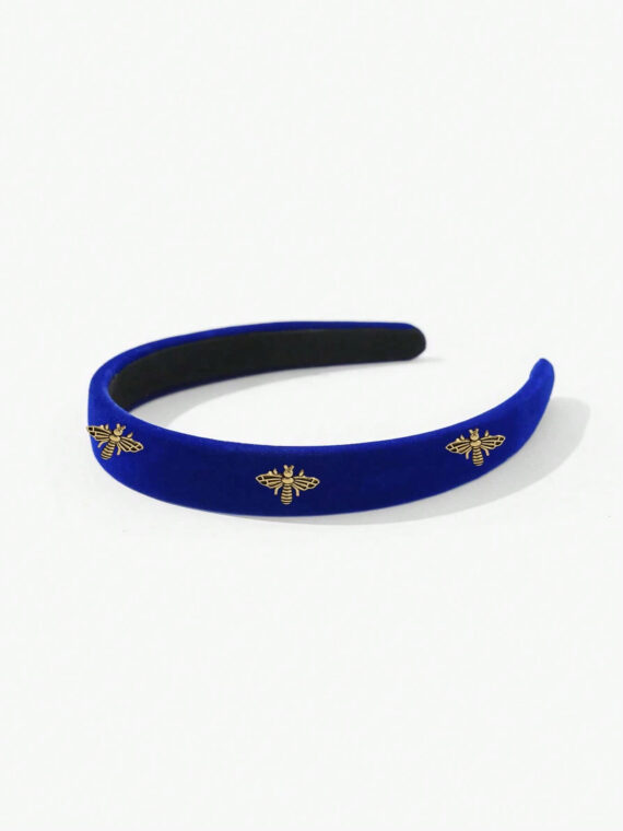 Bandeau rembourré en velours de couleur unie large 1 pièce