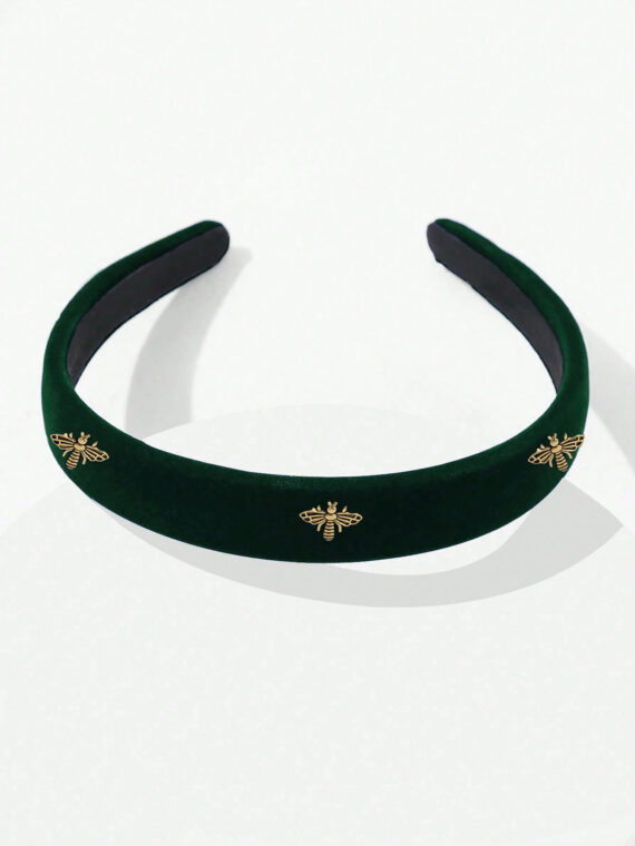 Bandeau rembourré en velours de couleur unie large 1 pièce