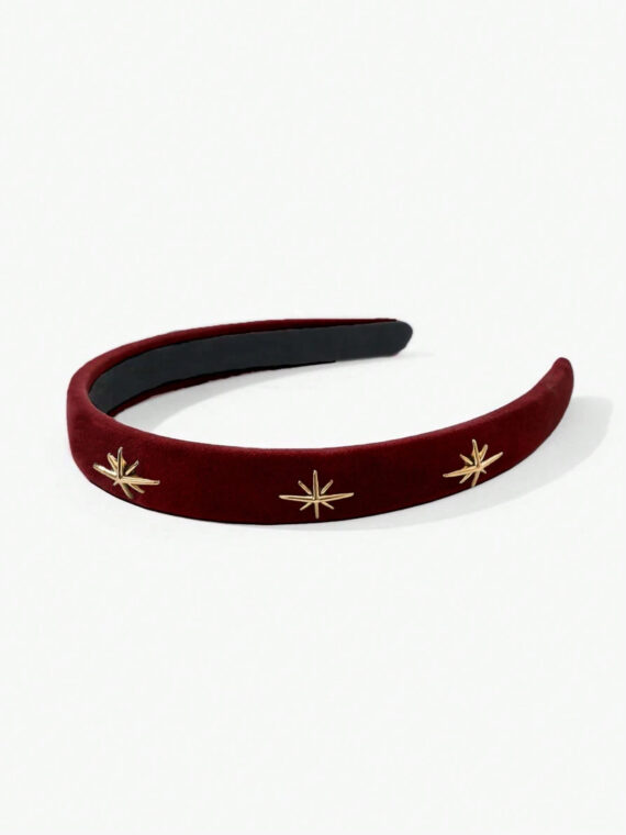 Bandeau rembourré en velours de couleur unie large 1 pièce