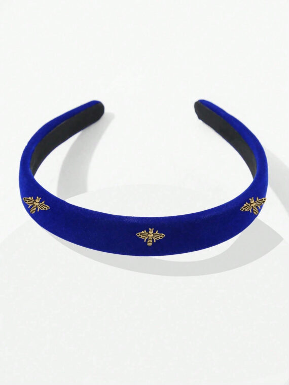 Bandeau rembourré en velours de couleur unie large 1 pièce