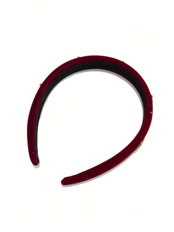Bandeau rembourré en velours de couleur unie large 1 pièce