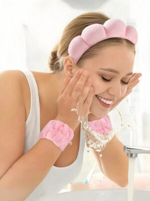 Ensemble de bandeau de bain et bande de poignet unicolore