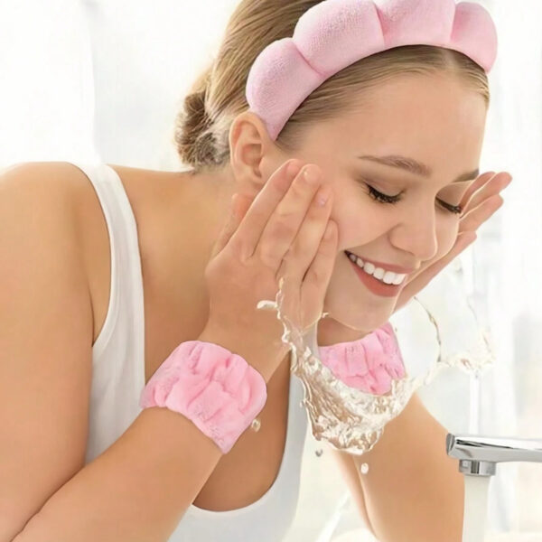 Ensemble de bandeau de bain et bande de poignet unicolore